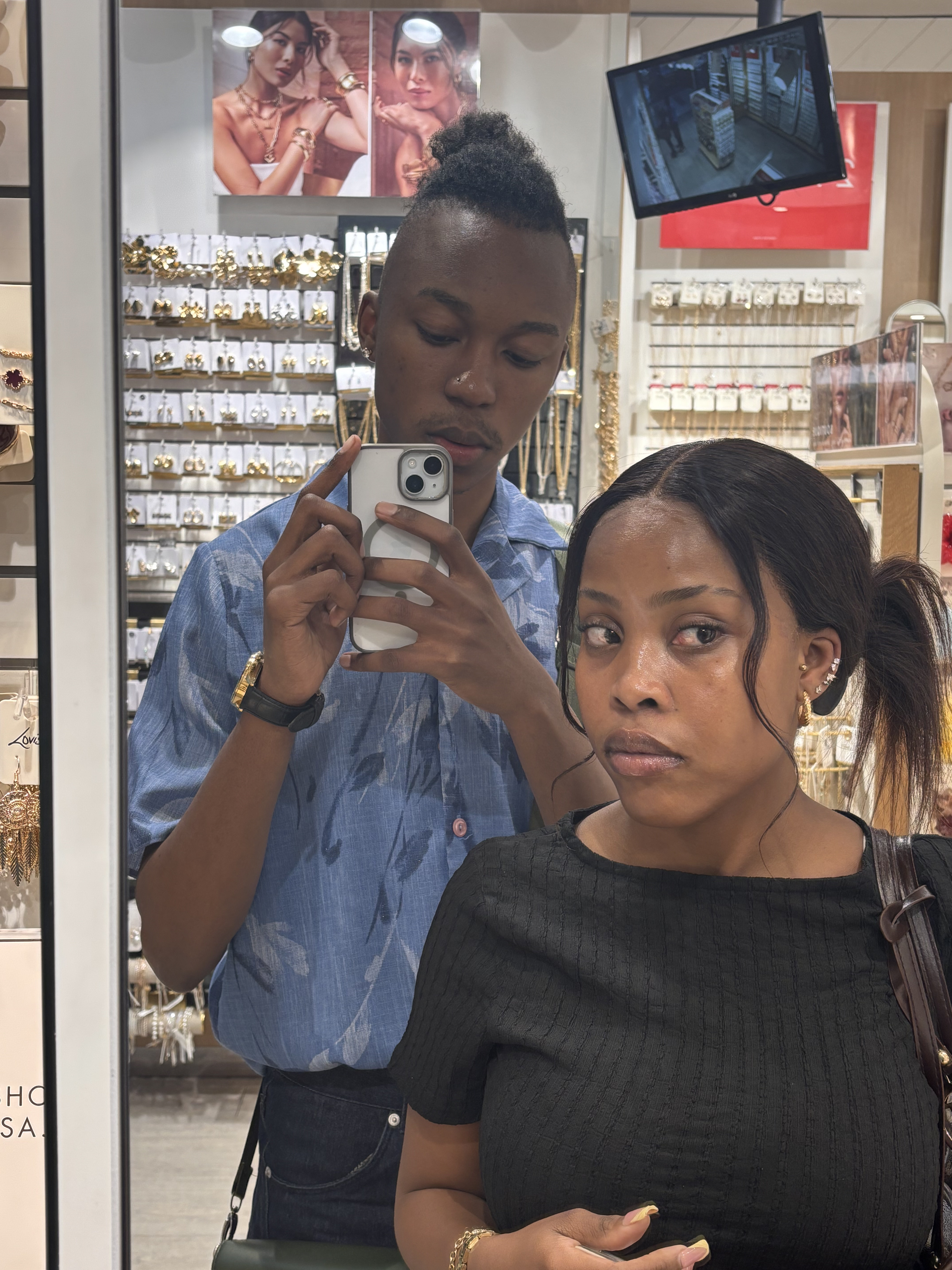 Playful candid moment together